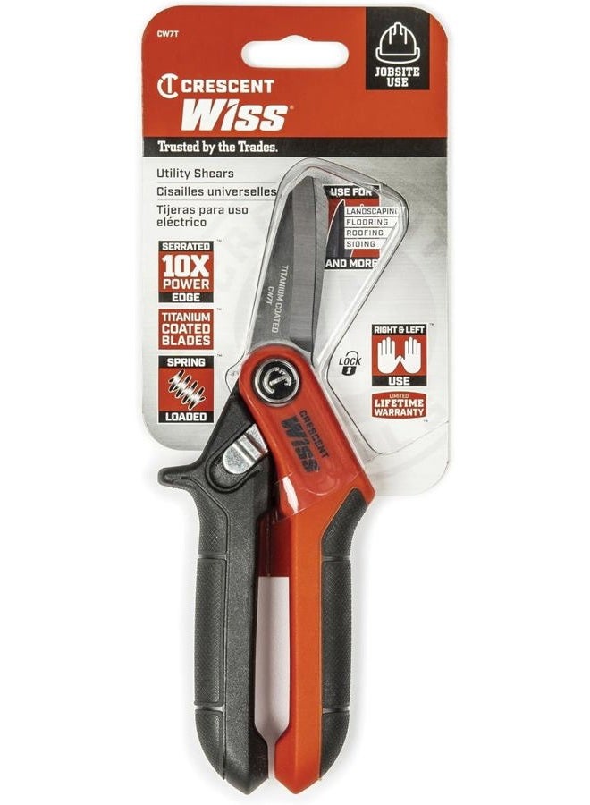 Wiss CW7T 191mm / 7-1/2in Titanium Coated Tradesman Utility Shears, Multi Color - Image 4