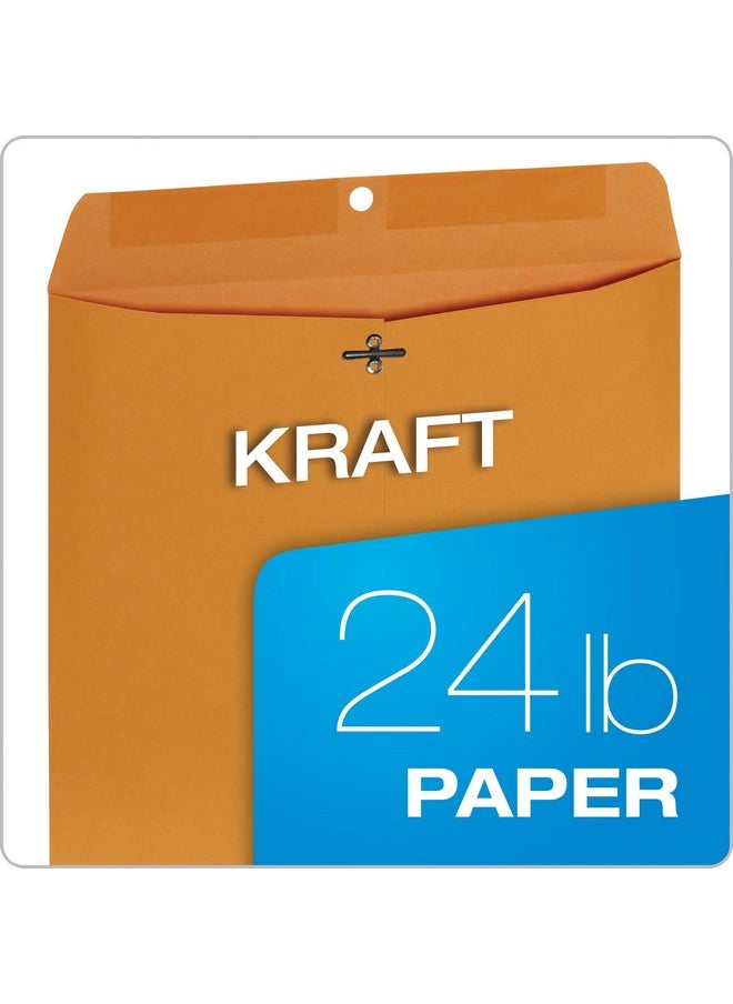Columbian - 9 X 12 Clasp Envelopes Gummed 24 Lb Kraft Multipurpose Envelopes For Mailing Storing Or Filing Documents 25 Per Pack (Colo340) - Image 1