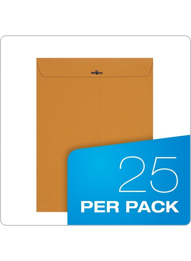Columbian - 9 X 12 Clasp Envelopes Gummed 24 Lb Kraft Multipurpose Envelopes For Mailing Storing Or Filing Documents 25 Per Pack (Colo340) - Image 1