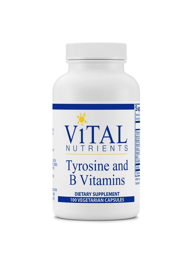 Vital Nutrients Tyrosine And Bvitamins Complex Thyroid And Nerve Support Formula Adrenal Support 100 Vegetarian Capsules Per Bottle - Image 1