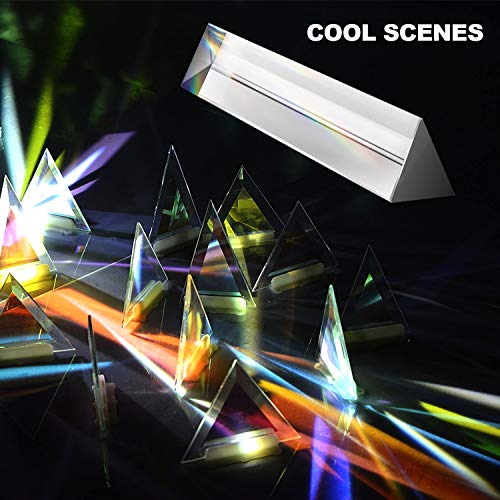 Young4us 2 Pack 6-inch Crystal Optical Glass Triangular Prism for Photography, Kids, Science, Teaching Light Spectrum, Physics and Taking Photos Pictures (Set of 2, 150mm) - Image 4