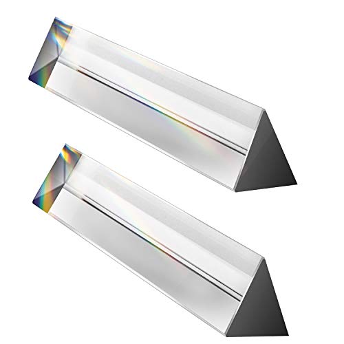 Young4us 2 Pack 6-inch Crystal Optical Glass Triangular Prism for Photography, Kids, Science, Teaching Light Spectrum, Physics and Taking Photos Pictures (Set of 2, 150mm) - Image 1