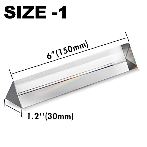 Young4us 2 Pack 6-inch Crystal Optical Glass Triangular Prism for Photography, Kids, Science, Teaching Light Spectrum, Physics and Taking Photos Pictures (Set of 2, 150mm) - Image 2