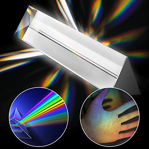 Young4us 2 Pack 6-inch Crystal Optical Glass Triangular Prism for Photography, Kids, Science, Teaching Light Spectrum, Physics and Taking Photos Pictures (Set of 2, 150mm) - Image 3