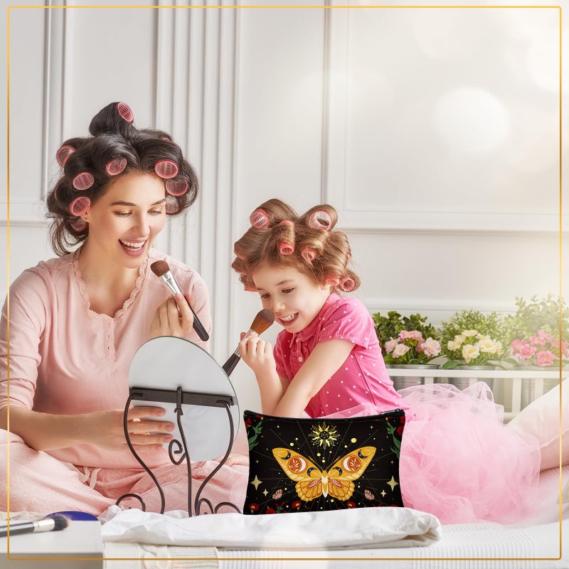 Kajaia 12 Pcs Butterfly Makeup Bag Gothic Moth Floral Zipper Cosmetic Pouches Summer Halloween Witchy Travel Toiletry Bags for Women Birthday Gifts - Image 4
