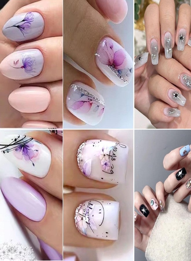 DANNEASY 36 Sheets Varied Nail Art Stickers, Butterfly Flower Letter Star French Tips Gold Nail Decals Self-Adhesive Nail Design Stickers Colorful Nail Stickers for Nail Art Women Kids - Image 5