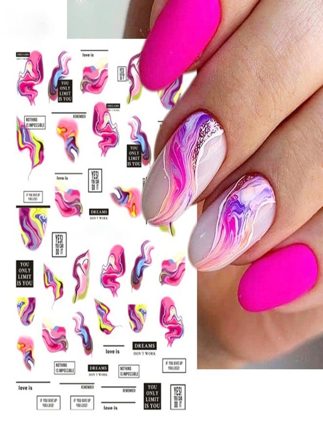 DANNEASY 36 Sheets Varied Nail Art Stickers, Butterfly Flower Letter Star French Tips Gold Nail Decals Self-Adhesive Nail Design Stickers Colorful Nail Stickers for Nail Art Women Kids - Image 3
