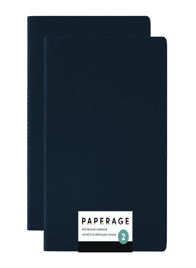 PAPERAGE Soft Cover Blank Journal Notebook, 2 Pack, (Navy), 100 Pages, Large 7.5 inches x 9.5 inches, Ideal for Sketch Book, Note Taking & Travel Journal - Image 1