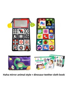 Generic Baby Cloth Book Toy Squeaky Sound For Sensory Stimulation Learning-Color:Animal + Dinosaur Tooth Tape Book (color Box Packaging)  - Image 1