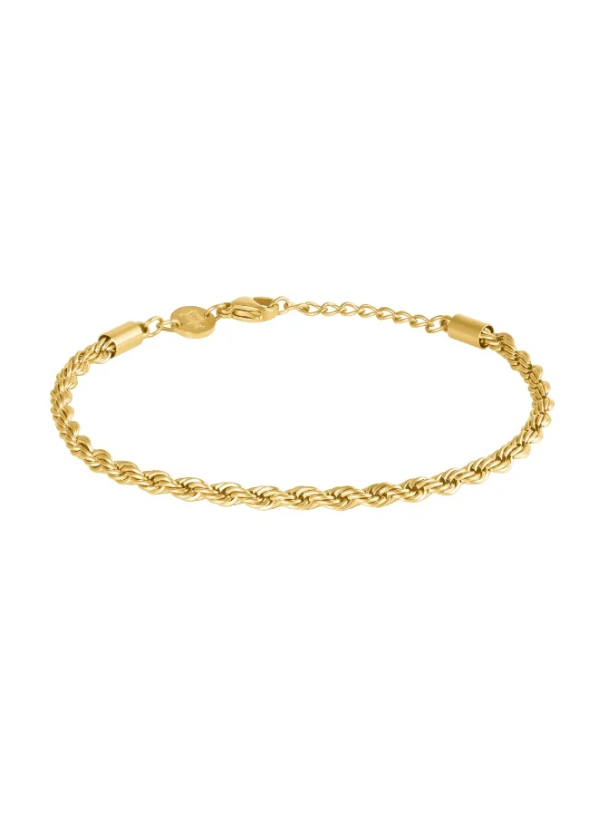 بوليس Steelwave Gold Plated Stainless Steel Chain Bracelets for Men, Set of 3