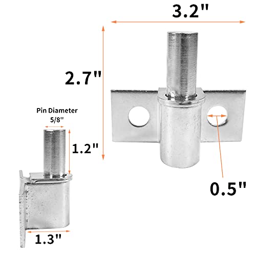 Foozet 2 Pack Wall Mount Gate Hinge, Wood Fence Link Gate Hinges with 5/8 Hinge Pin Diameter Heavy Duty Outdoor Post Chain Hinge Galvanized Steel-Horizontal Mount - Image 4