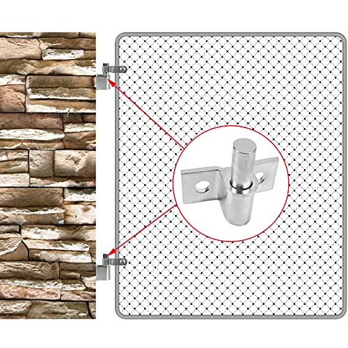 Foozet 2 Pack Wall Mount Gate Hinge, Wood Fence Link Gate Hinges with 5/8 Hinge Pin Diameter Heavy Duty Outdoor Post Chain Hinge Galvanized Steel-Horizontal Mount - Image 2