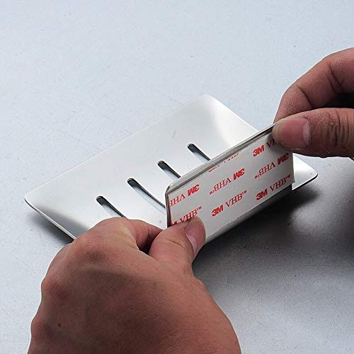 Tagve Soap Holder for Shower, Stainless Steel Soap Dish, Simple Bar Soap Tray,Wall Mounted Soap Stand with 3M Adhesive Back,Rustproof Soap Saver Sponge Holder for Bathroom, Kitchen Sink (Silver) - Image 5