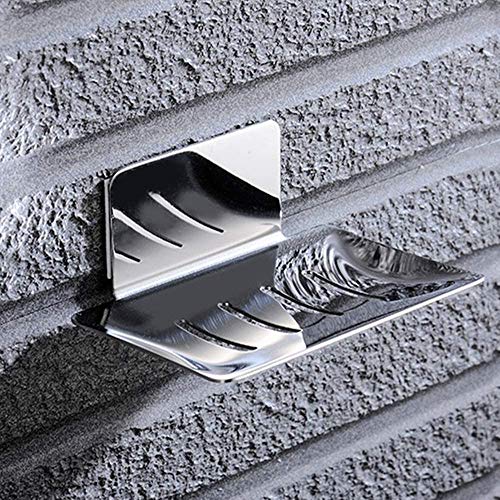 Tagve Soap Holder for Shower, Stainless Steel Soap Dish, Simple Bar Soap Tray,Wall Mounted Soap Stand with 3M Adhesive Back,Rustproof Soap Saver Sponge Holder for Bathroom, Kitchen Sink (Silver) - Image 3