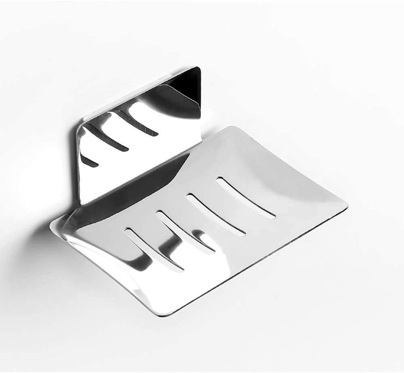 Tagve Soap Holder for Shower, Stainless Steel Soap Dish, Simple Bar Soap Tray,Wall Mounted Soap Stand with 3M Adhesive Back,Rustproof Soap Saver Sponge Holder for Bathroom, Kitchen Sink (Silver) - Image 1