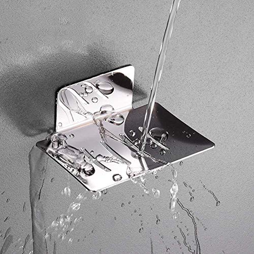Tagve Soap Holder for Shower, Stainless Steel Soap Dish, Simple Bar Soap Tray,Wall Mounted Soap Stand with 3M Adhesive Back,Rustproof Soap Saver Sponge Holder for Bathroom, Kitchen Sink (Silver) - Image 4