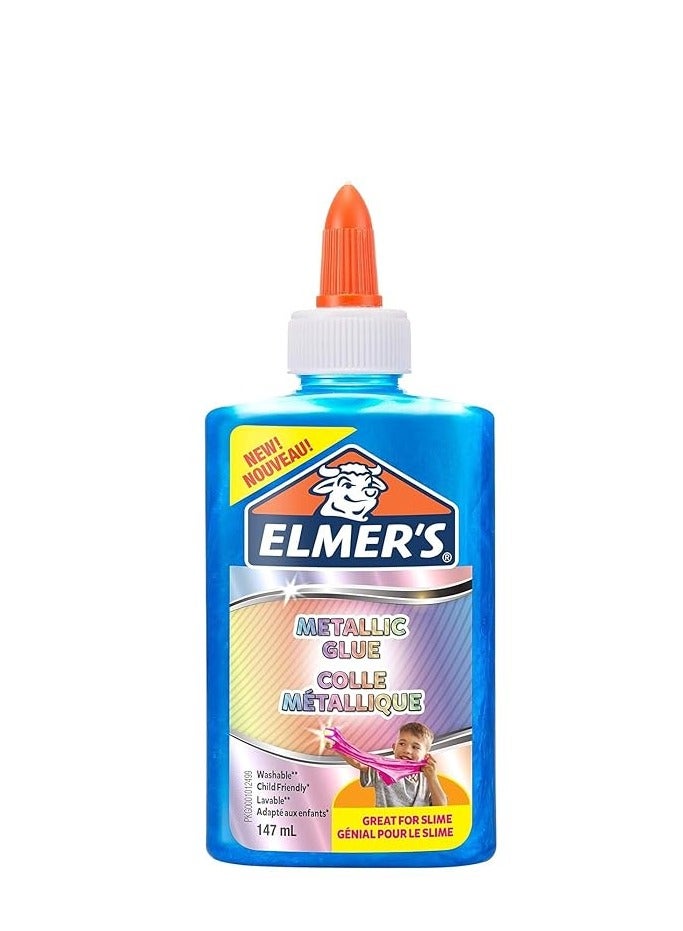 إلميرز غراء ملون قابل للغسل للسلايم 147 مل أزرق معدني - Image 1