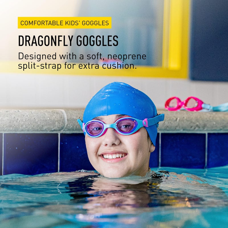 FINIS DragonFly Kids Swim Goggles - Ages 3-8 - UV Protection - Floating Neoprene Strap - Soft Silicone Fit - Shell - Image 2