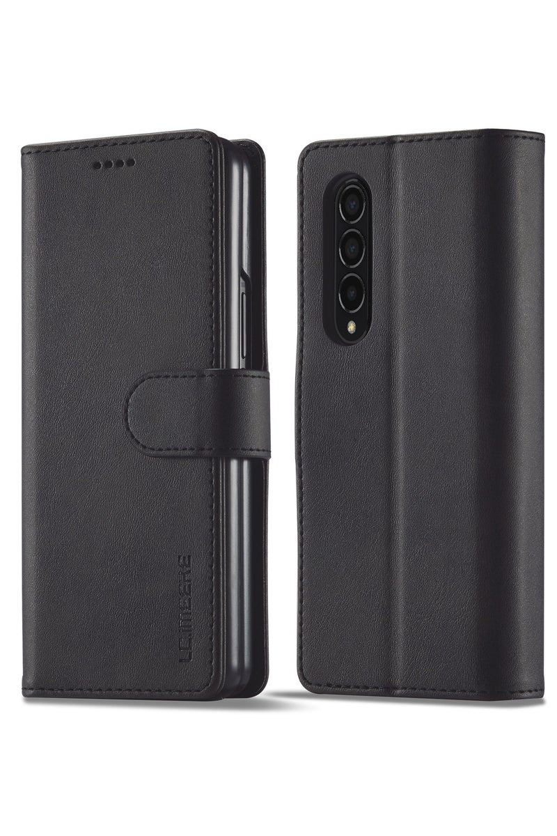 for Samsung Fold 7 leather flip case, wallet style retro style PU leather phone protective case - Image 1