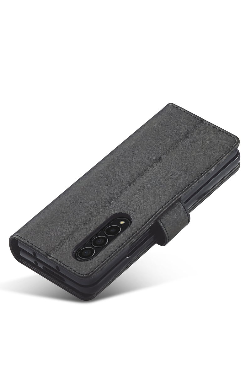 for Samsung Fold 7 leather flip case, wallet style retro style PU leather phone protective case - Image 3
