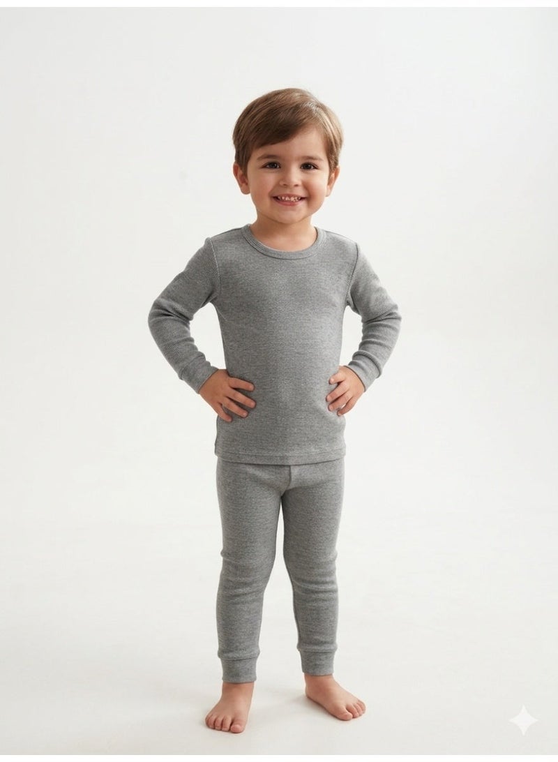 Morinto Kids Thermal Wear Set for Children, Gray