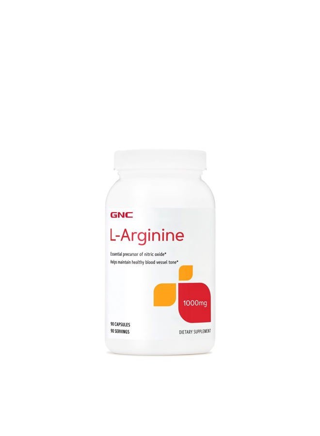 GNC مكمل L أرجينين 1000 ملغ، يدعم نغمة الأوعية الدموية الصحية، 90 حصة - Image 1