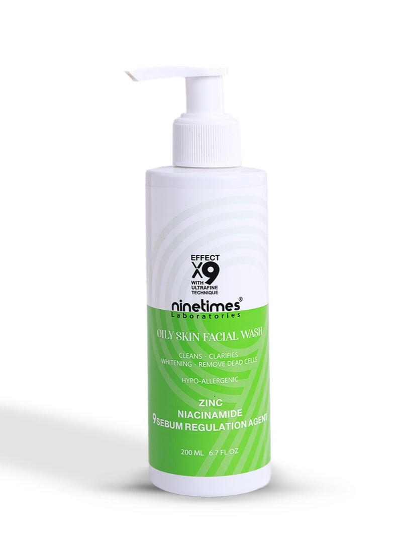 ninetimes Niacinamide facial wash Cleanser For Oily Skin 200ml - Image 1