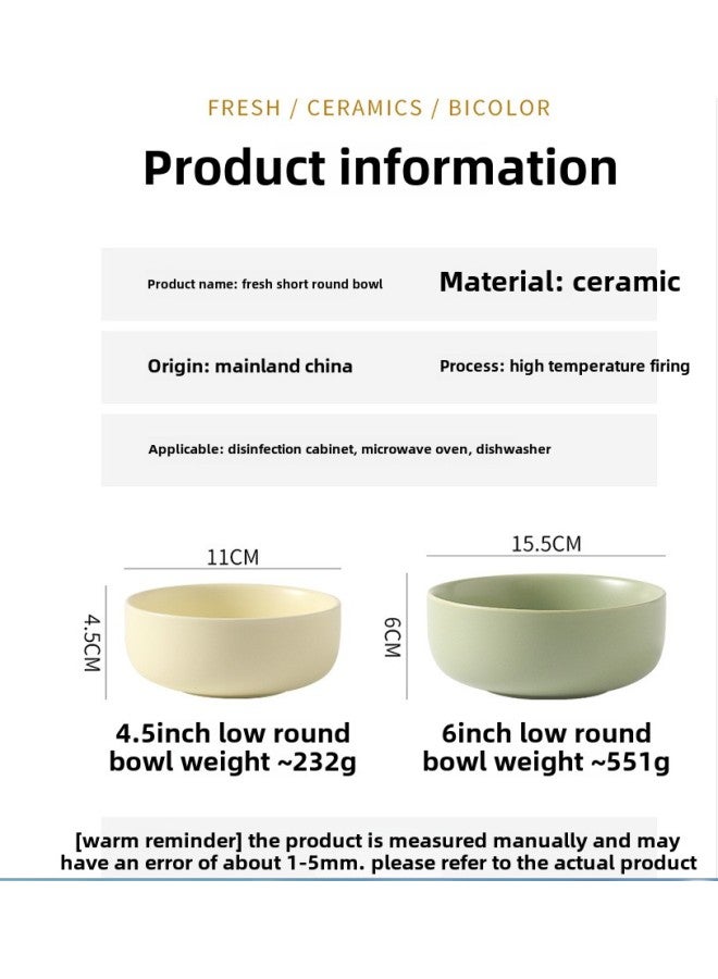 Matte Ceramic Rice Bowl Household Black Porcelain Bowl Restaurant Soup Bowl Nordic Style Tableware Creative Breakfast Bowl-Specifications:15.5*15.5*6CM-Capacity:601-700ml - Image 2
