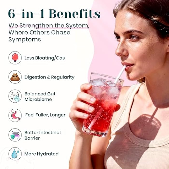 Venture Pal 6-in-1 Daily Prebiotic Fiber Powder for Gut & Digestive Health, GLP-1 Friendly, Sugar Free Fiber Supplement Powder with Probiotics, Collagen Peptides & Electrolytes - For Women & Men - 7.8 OZ - Image 4
