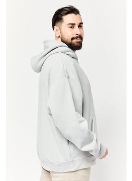 Originals by Brooklyn Cloth Men Hooded Embroidered Logo Long Sleeve Sweatshirts, Grey  - Image 2