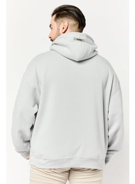 Originals by Brooklyn Cloth Men Hooded Embroidered Logo Long Sleeve Sweatshirts, Grey  - Image 4