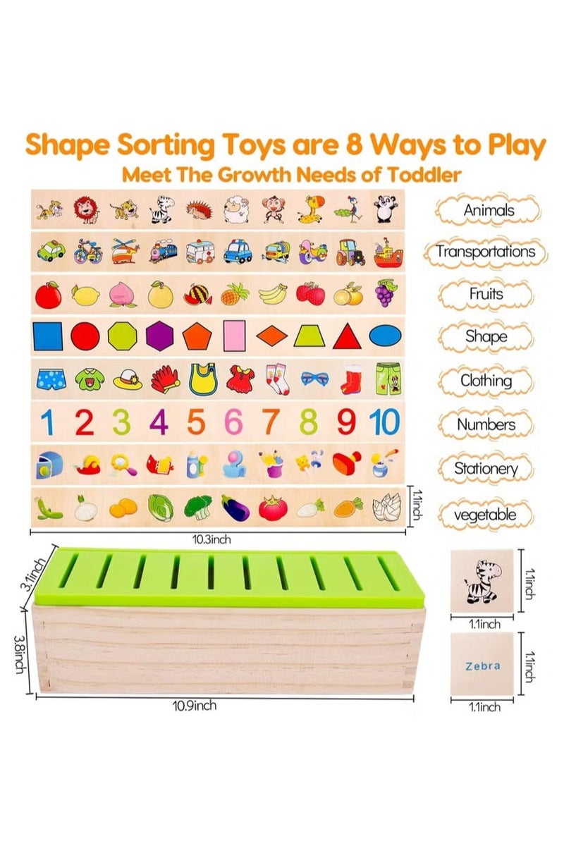 العاب مونتيسوري الخشبية لانشطة تعلم الصغار صندوق فرز تعليمية لرياض الاطفال وقبل المدرسة للتوحد المهارات الحركية للبنات والاولاد - Image 4