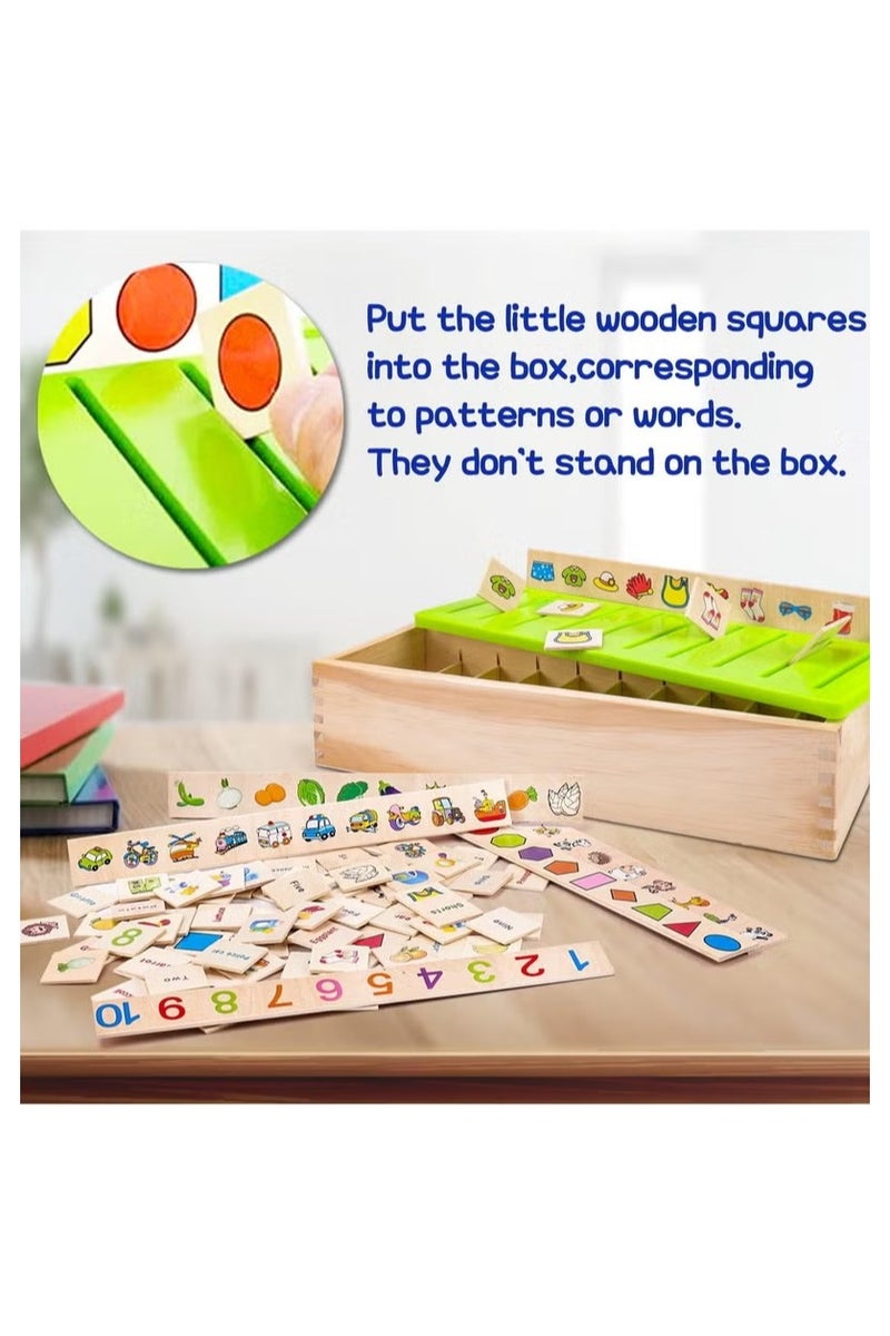 العاب مونتيسوري الخشبية لانشطة تعلم الصغار صندوق فرز تعليمية لرياض الاطفال وقبل المدرسة للتوحد المهارات الحركية للبنات والاولاد - Image 2