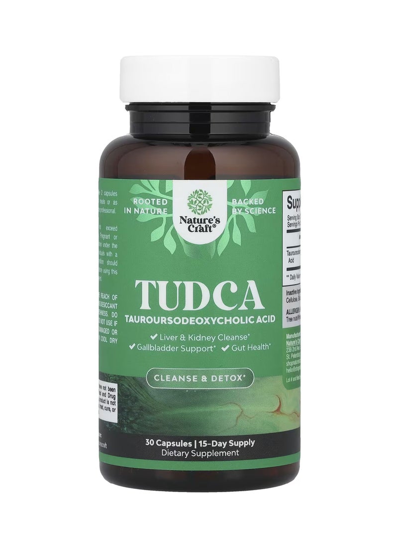 Nature's Craft TUDCA, 30 Capsules (250 mg per Capsule)