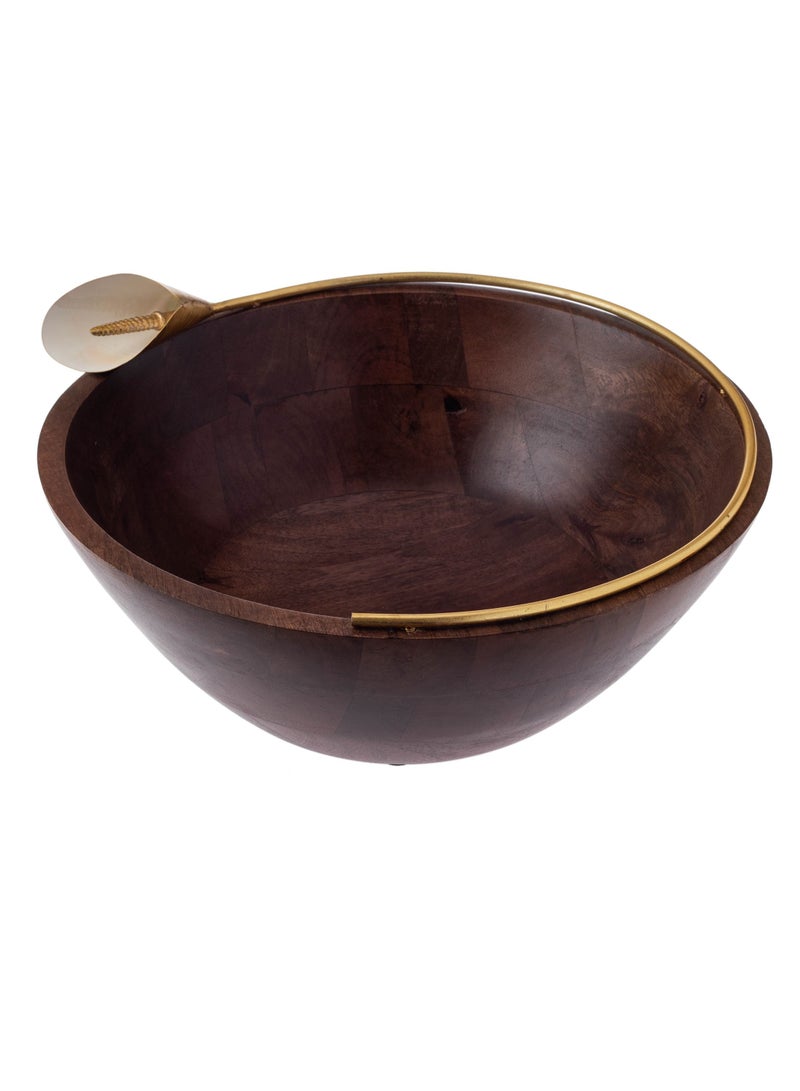 Dania Wooden bowl with golden lily decoration for multi use - Image 5