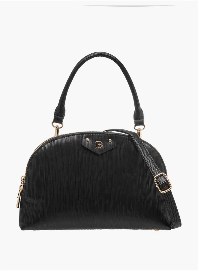 Flora Bella By Shoexpress Textured Dome Bag with Detachable Strap and Zip Closure