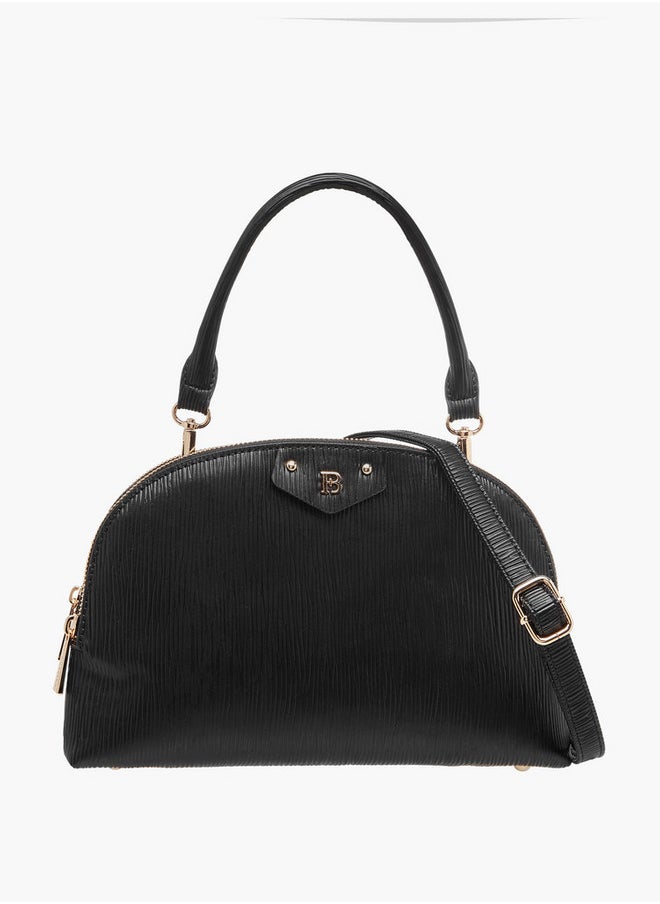 Flora Bella By Shoexpress Textured Dome Bag with Detachable Strap and Zip Closure  - Image 1