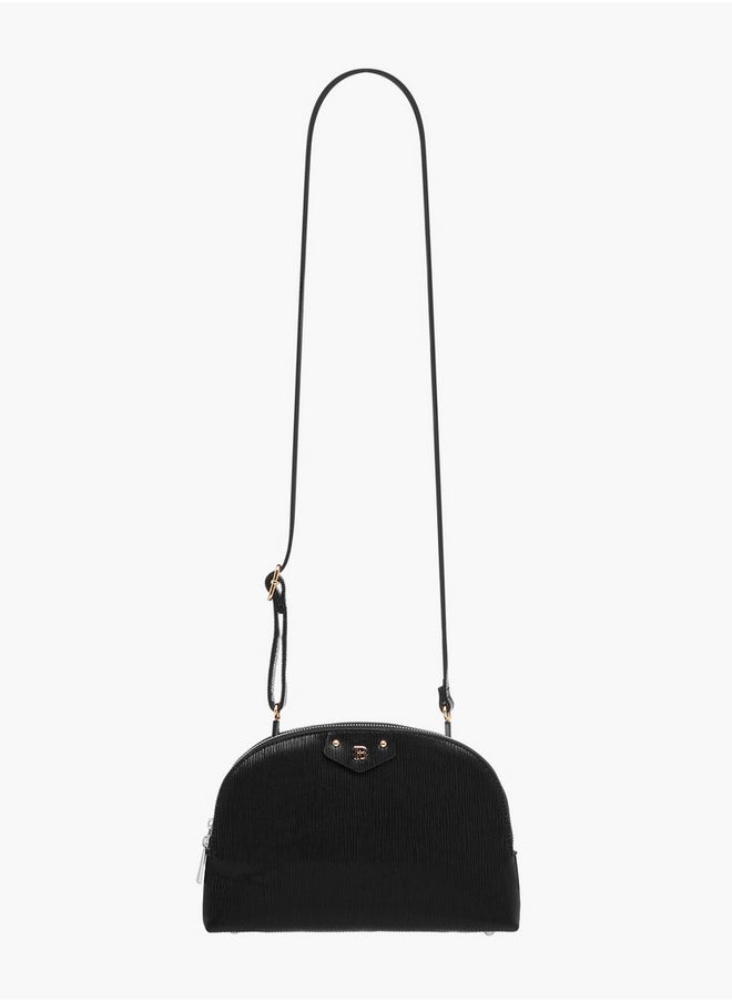 Flora Bella By Shoexpress Textured Dome Bag with Detachable Strap and Zip Closure  - Image 2