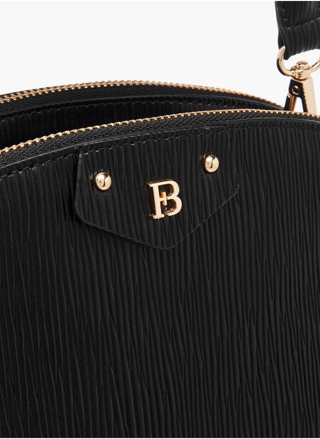 Flora Bella By Shoexpress Textured Dome Bag with Detachable Strap and Zip Closure  - Image 5