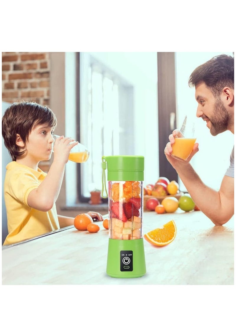ELTRAZONE Portable Blender Cup,Electric USB Juicer Blender,Mini Blender Portable Blender For Shakes and Smoothies, juice,380ml, Six Blades Great for Mixing (Green) - Image 4