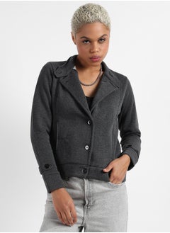 Campus Sutra Campus Sutra Women's Single-Breasted Jacket With Angled Open Pockets  - Image 2