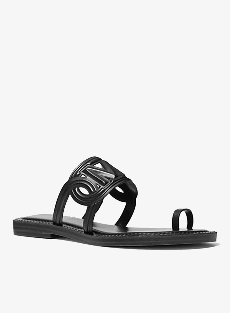 Michael Kors BLACK Alma Leather Sandal for Women | Best Price UAE