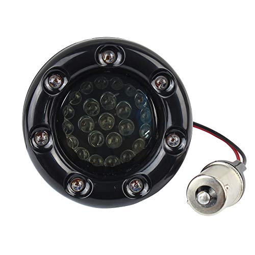 ZYTC 2" LED Turn Signals w/Brake Running Light Bullet Style Rear 1156 Red LED Turn Signal Kit for Harley Black Case - Image 5