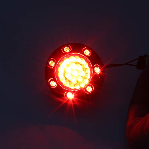 ZYTC 2" LED Turn Signals w/Brake Running Light Bullet Style Rear 1156 Red LED Turn Signal Kit for Harley Black Case - Image 4