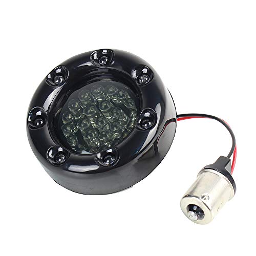 ZYTC 2" LED Turn Signals w/Brake Running Light Bullet Style Rear 1156 Red LED Turn Signal Kit for Harley Black Case - Image 2