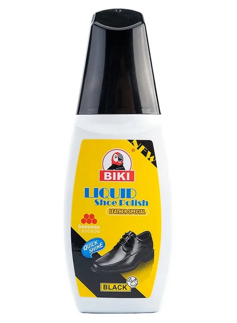 Biki Liquid Shoe Polish Leather Special Quick Shine Black 75 ML - Image 1