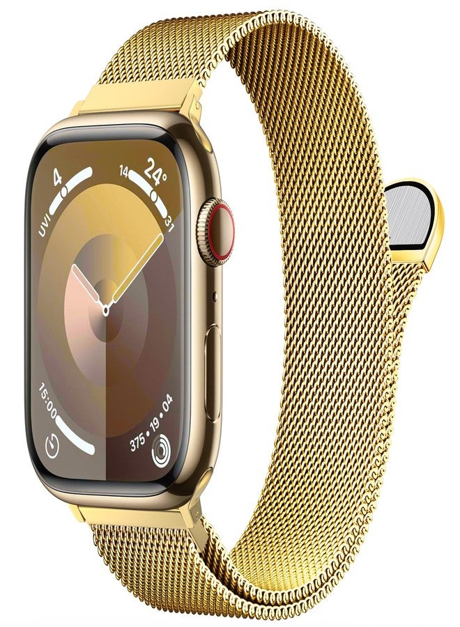MARGE PLUS Stainless Steel Milanese Loop Compatible with Apple Watch Band 42mm 44mm 45mm 49mm 38mm 40mm 41mm men and women, Mesh Loop Magnetic Clasp Replacement for iWatch Bands Ultra Series 8 7 SE 6 - Image 1
