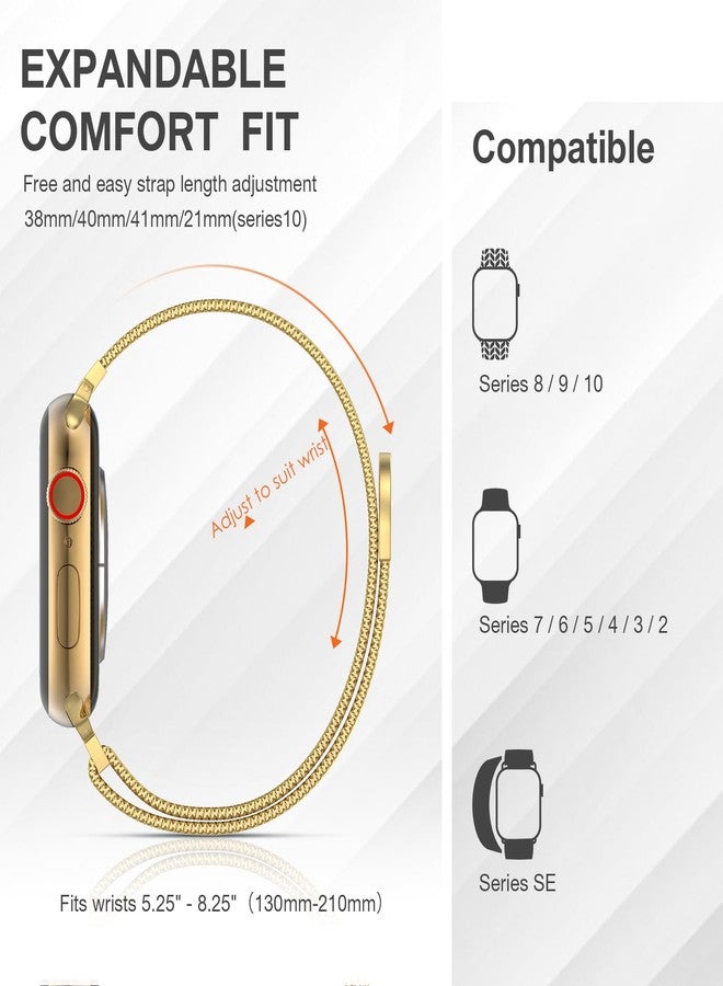MARGE PLUS Stainless Steel Milanese Loop Compatible with Apple Watch Band 42mm 44mm 45mm 49mm 38mm 40mm 41mm men and women, Mesh Loop Magnetic Clasp Replacement for iWatch Bands Ultra Series 8 7 SE 6 - Image 4