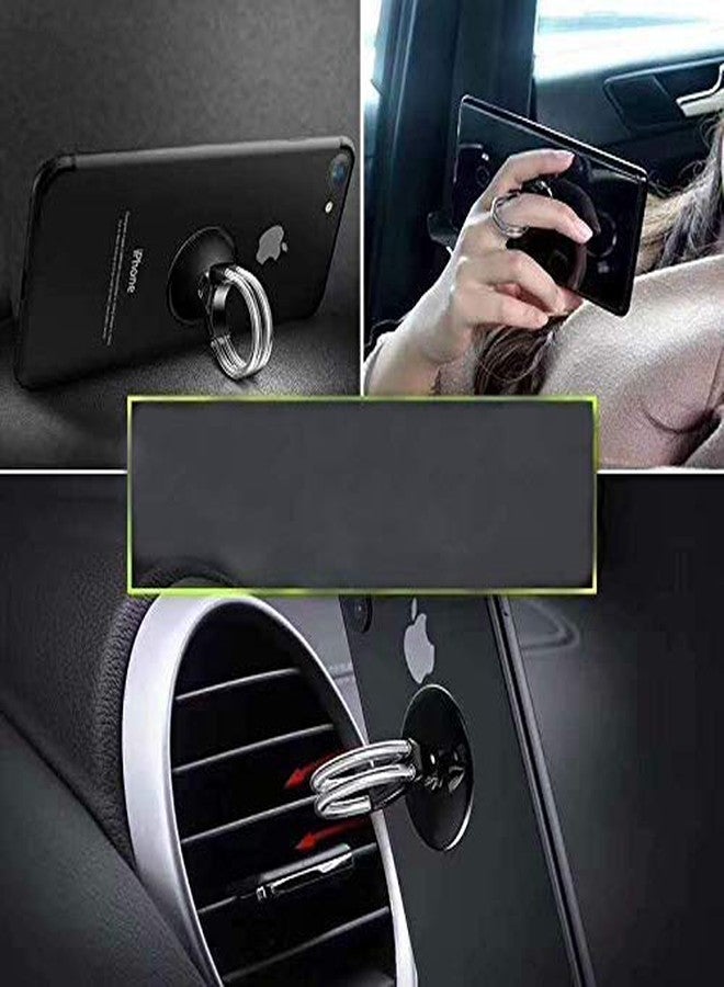 Tvoip 2Pcs Cell Phone Ring Holder, 3 in 1 Universal Phone Ring Stand Car Holder, Finger Grip Phone Holder and Tablet Stand Car Vent Phone Mount (Gold) - Image 5