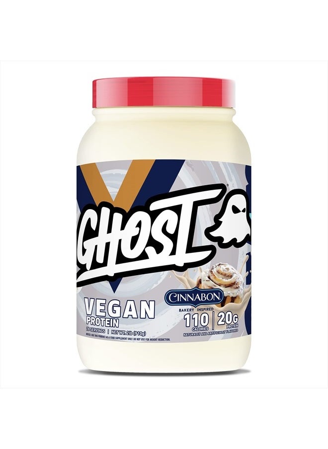 Ghost Vegan Protein Powder, Cinnabon - 2lb, 20g of Protein - Plant-Based Pea & Organic Pumpkin Protein - ­Post Workout & Nutrition Shakes, Smoothies, & Baking - Soy & Gluten-Free  - Image 1